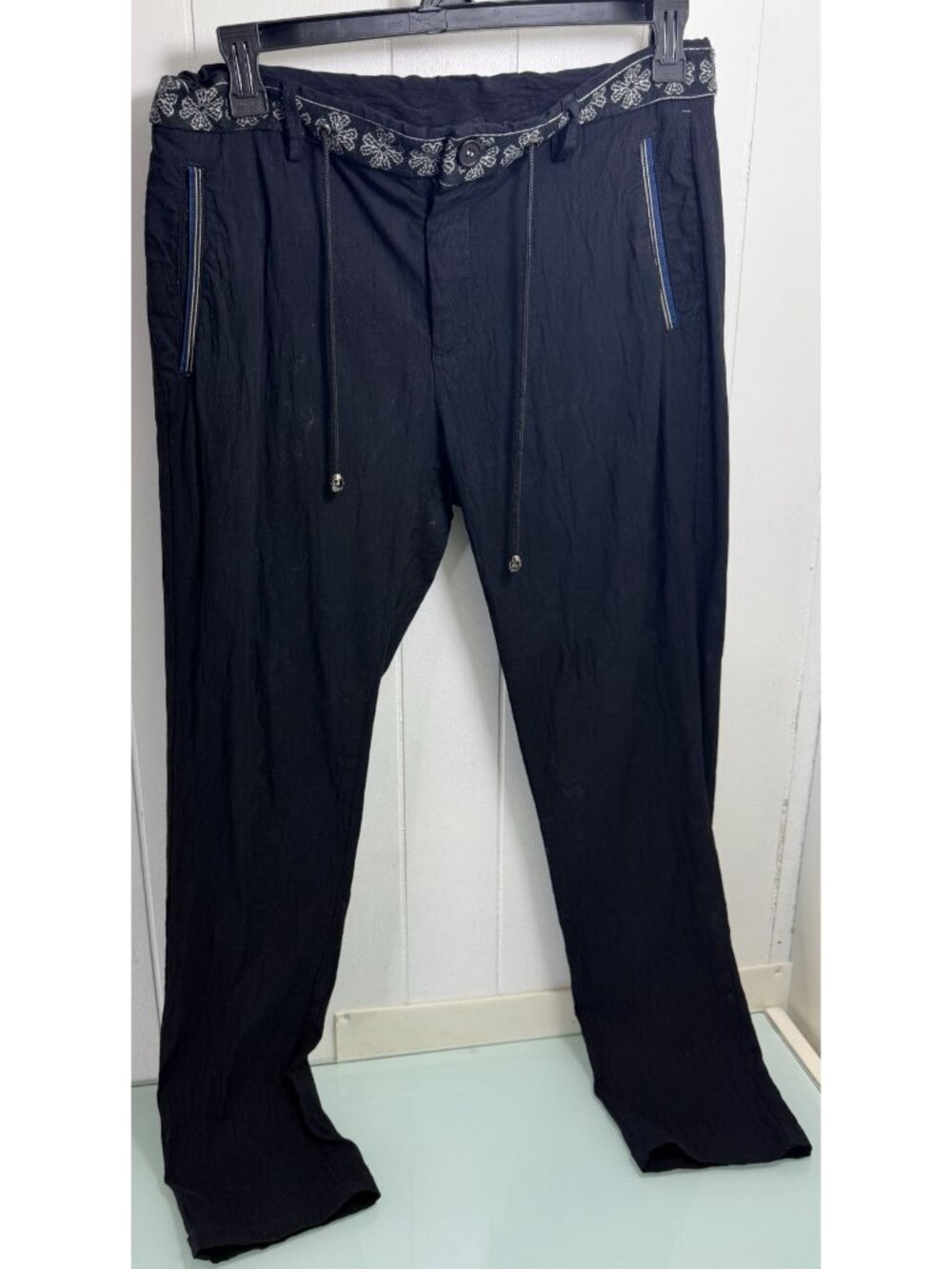 Philipp Plein Homme Pants 34X31 Leopard Textured Scull Drawstrings Nylon Viscose